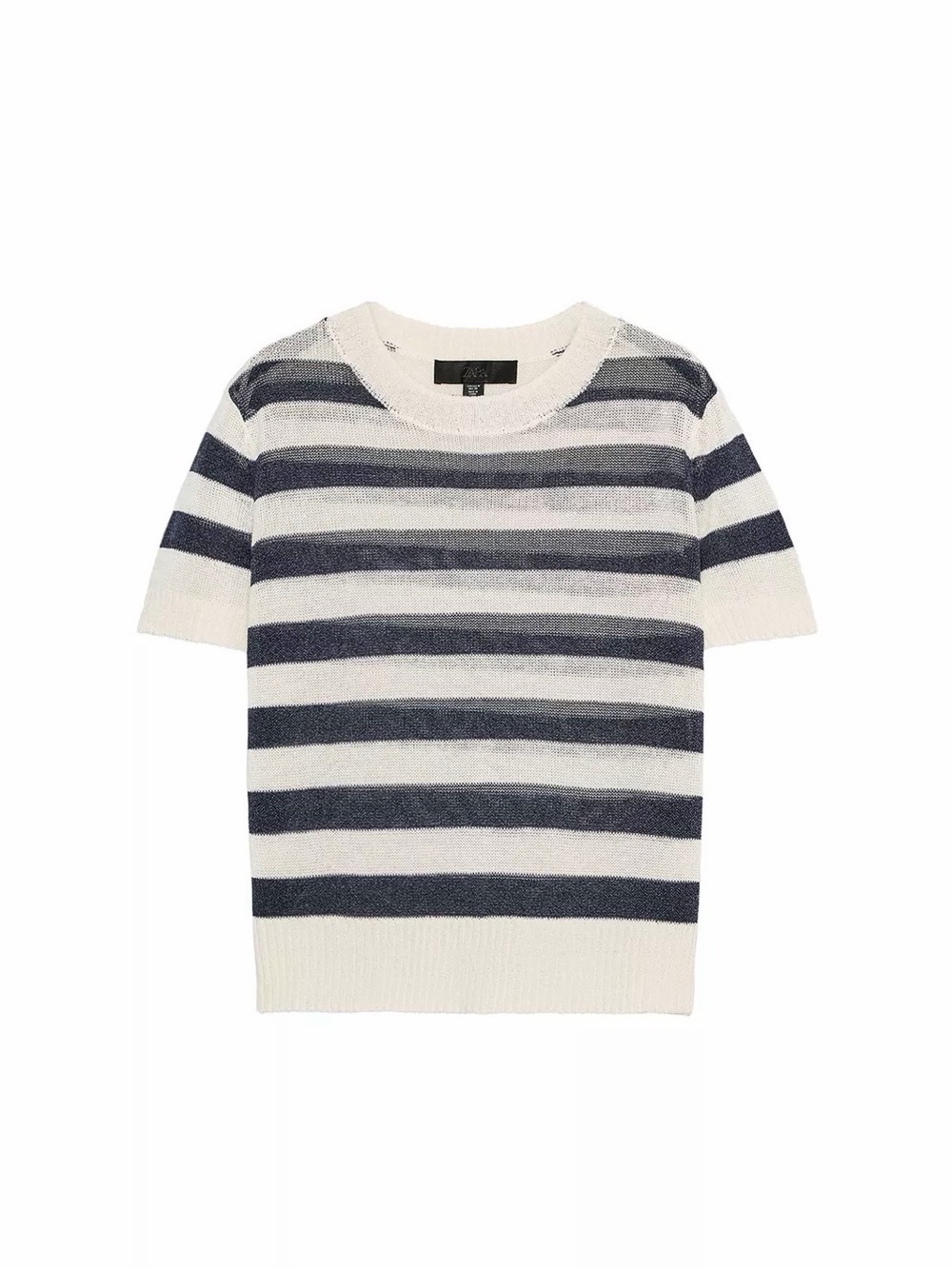 ZARA Blue/Cream Striped Knit Top - M